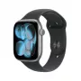 Apple Watch Series 11 GPS 46mm kosminės pilkos spalvos aliuminio korpusas, juodas sportinis dirželis M/L