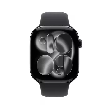 Apple Watch GPS + Cellular 46mm Jet Black Aliuminio Dėklas Juodas Sportinis Dirželis S/M