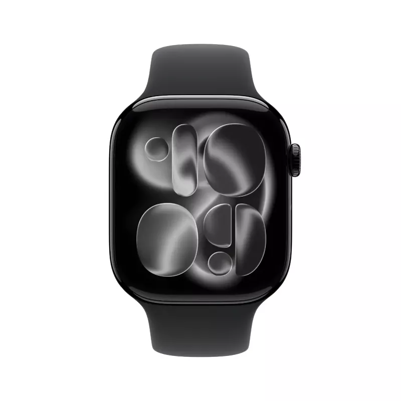 Apple Watch GPS + Cellular 46mm Jet Black Aliuminio Dėklas Juodas Sportinis Dirželis S/M