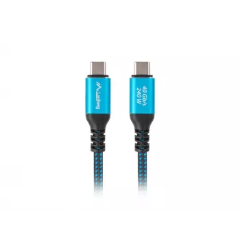 USB-C kabelis LANBERG CA-CMCM-44CU-0005-BK 0,5 m — USB4 Gen 2x2, 40 Gbit/s, 240W, juodas
