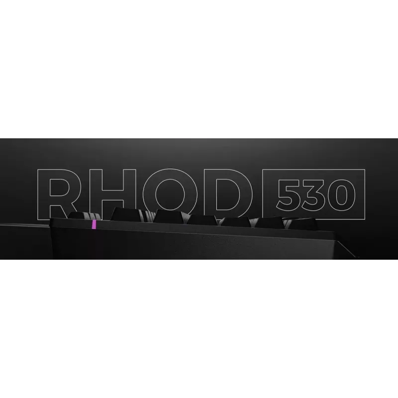 Laidinė pilno dydžio žaidimų klaviatūra Genesis Rhod 530, USB, QWERTY US, membraninė, RGB foninis apšvietimas, 114 klavišų, 1,8 m laidas, juoda