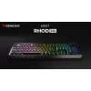 Laidinė pilno dydžio žaidimų klaviatūra Genesis Rhod 530, USB, QWERTY US, membraninė, RGB foninis apšvietimas, 114 klavišų, 1,8 m laidas, juoda