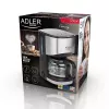 Lašelinė kavos virimo aparatas Adler AD 4407, 550 W, 0,7 L stiklinis ąsotis, sidabrinis/juodas