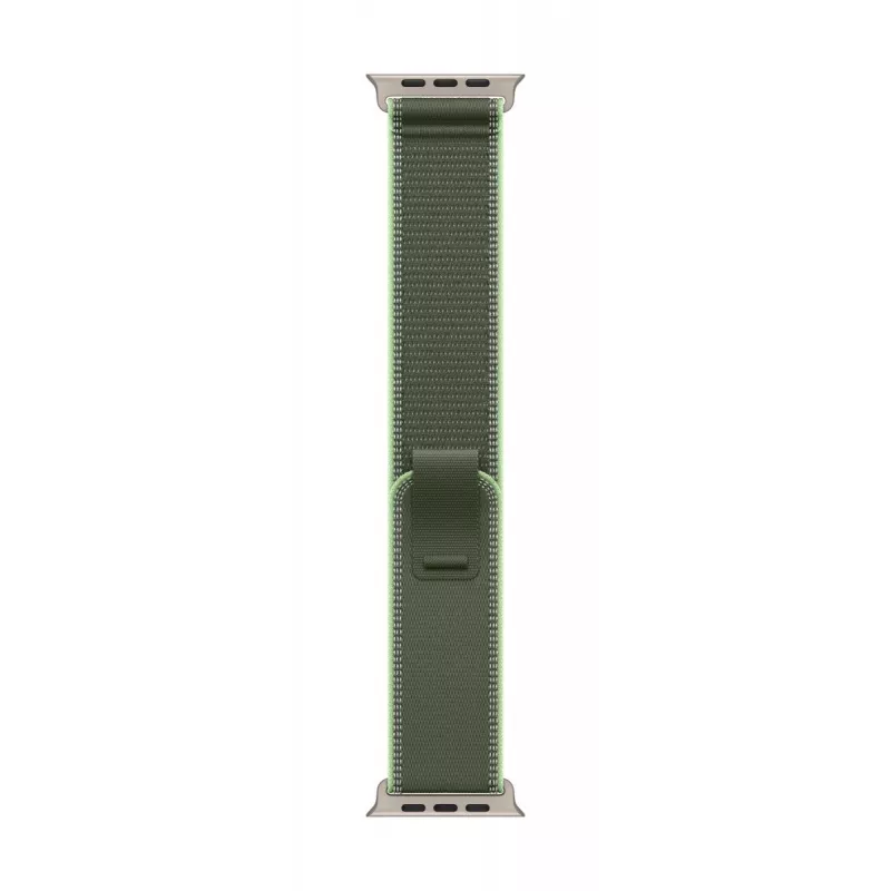 Apple 49 mm žalia/neon Trail loop – S/M – natūralaus titano apdaila