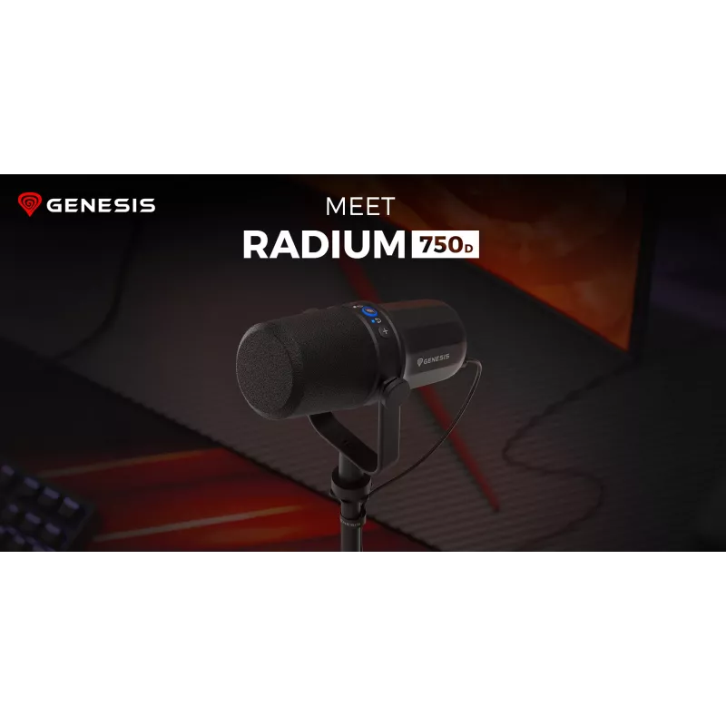 Mikrofonas PC GENESIS RADIUM 750D dinaminis, USB/XLR