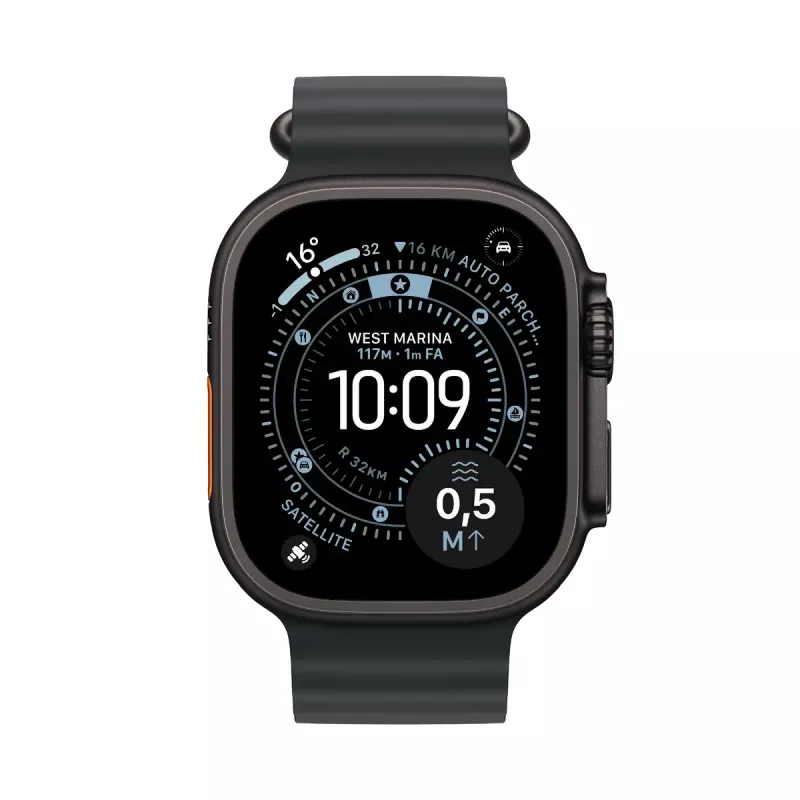 Išmanusis laikrodis Apple Watch Ultra 3 GPS + Cellular 49mm Juodas titano korpusas su juoda vandenyno juosta