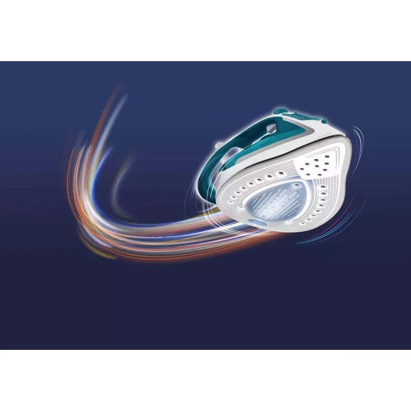 Lyginimo lygintuvas Tefal EasyGliss Plus FV5718, sausas/garinis, Durilium padas, 2400 W, turkio/balta