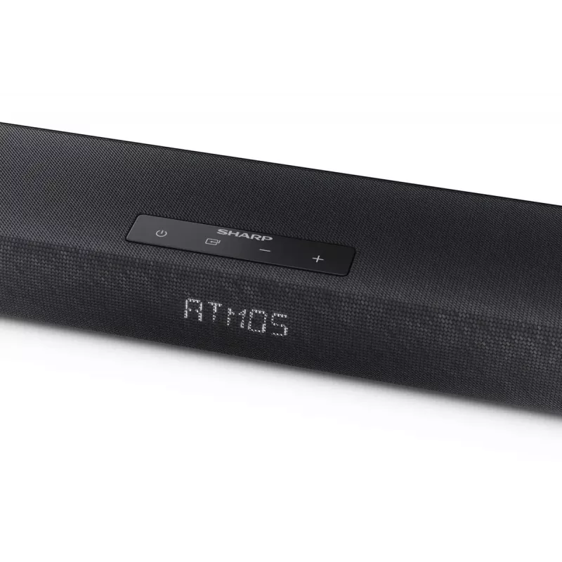Sharp HT-SBW320 2.1 kanalo itin plonas garso takelis su Dolby Atmos / DTS Virtual:X ir belaidžiu žemų dažnių garsiakalbiu