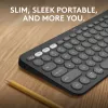 Belaidė klaviatūra Logitech Pebble Keys 2 K380s, RF + Bluetooth, QWERTY US International, grafito spalva