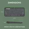 Belaidė klaviatūra Logitech Pebble Keys 2 K380s, RF + Bluetooth, QWERTY US International, grafito spalva