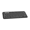 Belaidė klaviatūra Logitech Pebble Keys 2 K380s, RF + Bluetooth, QWERTY US International, grafito spalva