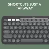 Belaidė klaviatūra Logitech Pebble Keys 2 K380s, RF + Bluetooth, QWERTY US International, grafito spalva