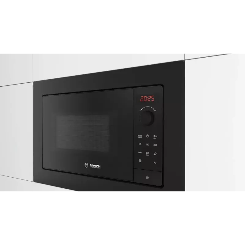 Įmontuojama mikrobangų krosnelė Bosch Serie 2 BFL623MB4 20 L 800 W LED ekranas Juoda Sukamoji rankenėlė