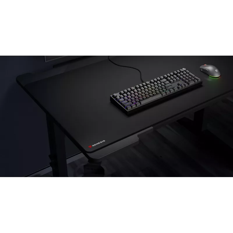 GENESIS Carbon 500 Hyper Logo – juodas audinio ir gumos žaidimų kilimėlis