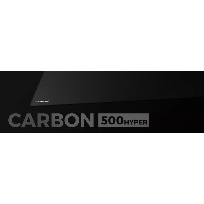 GENESIS Carbon 500 Hyper Logo – juodas audinio ir gumos žaidimų kilimėlis