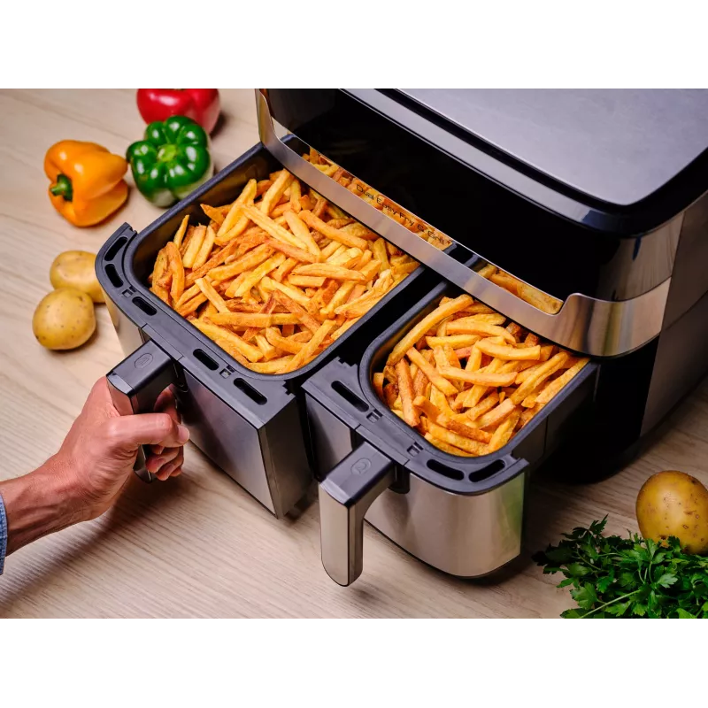 Oro gruzdintuvė Tefal Dual Easy Fry & Grill EY905D dviguba 8,3 L 2700 W nerūdijantis plienas