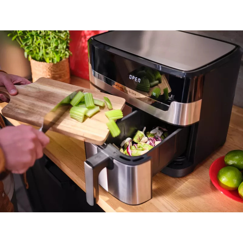 Oro gruzdintuvė Tefal Dual Easy Fry & Grill EY905D dviguba 8,3 L 2700 W nerūdijantis plienas
