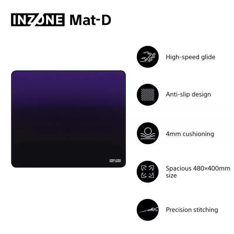 Sony INZONE Mat-D žaidimų pelės kilimėlis juodas