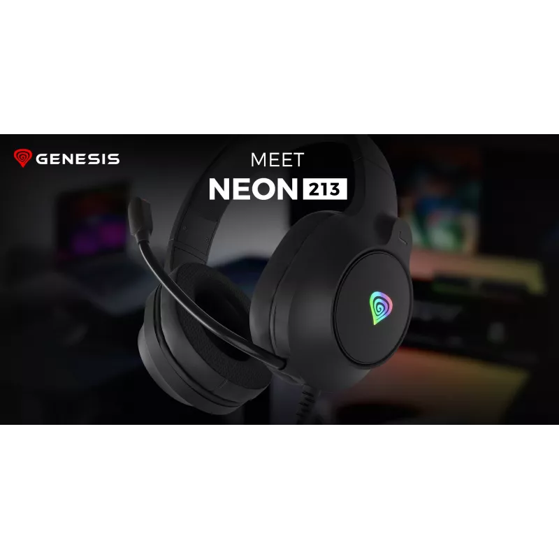Ausinės GENESIS NEON 213, laidinės, skambučiams/muzikai, 20-20000 Hz, 302 g, juodos