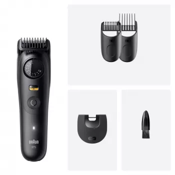 Barzdaskutė BRAUN BT5520 – 0,5–20 mm, 40 ilgio nustatymų, įkraunama, 120 min baterija, juoda