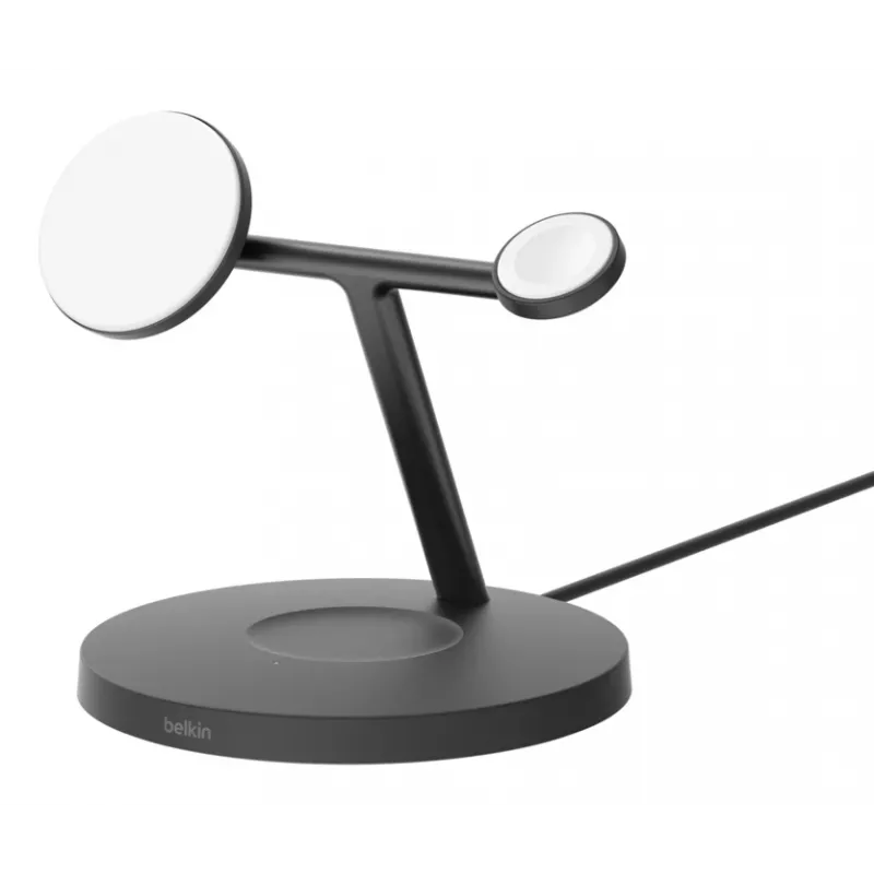 BELKIN Wireless Charging Stand - Boost Charge Pro - 3-in-1 Su Qi2 15W - Juoda