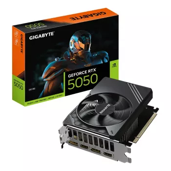 GIGABYTE GeForce RTX 5050 D6 8G vaizdo plokštė – 8 GB GDDR6, 128 bitų, PCI-E 5.0, 2572 MHz, 2x DP, 2x HDMI, NVIDIA DLSS 4, GV-N5050D6-8GD