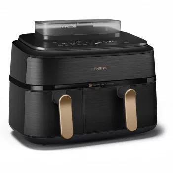 Philips 5000 serijos NA552/00 gruzdintuvė Dviguba 9 L Laisvai pastatoma 2750 W Karšto oro gruzdintuvė Juoda, Auksinė
