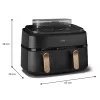 Philips 5000 serijos NA552/00 gruzdintuvė Dviguba 9 L Laisvai pastatoma 2750 W Karšto oro gruzdintuvė Juoda, Auksinė