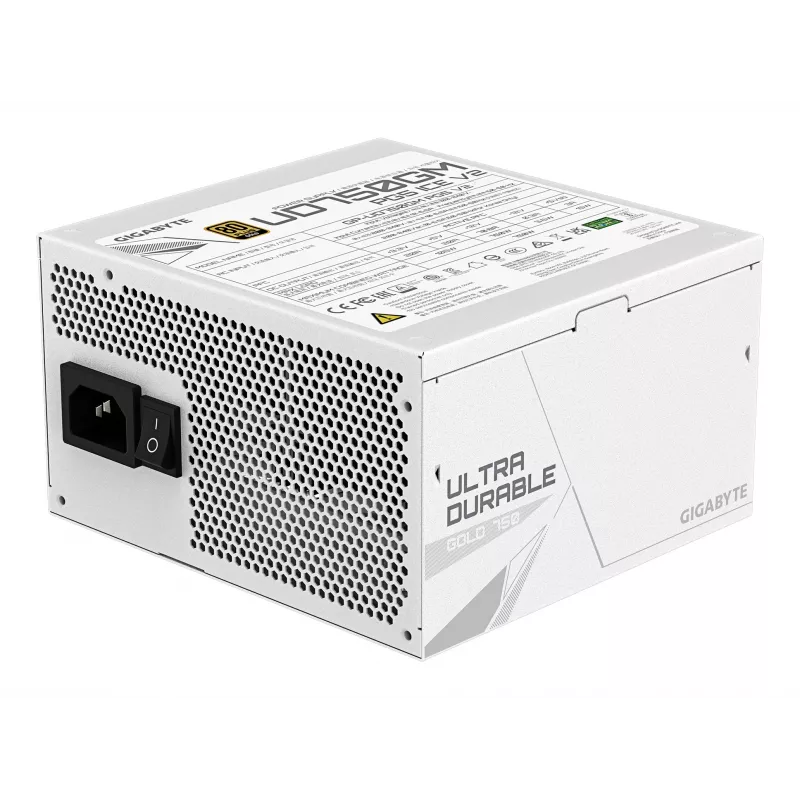 Maitinimo blokas GIGABYTE UD750GM PG5 V2 750W ATX 3.1, 80 PLUS Gold, pilnai modulinis, baltas