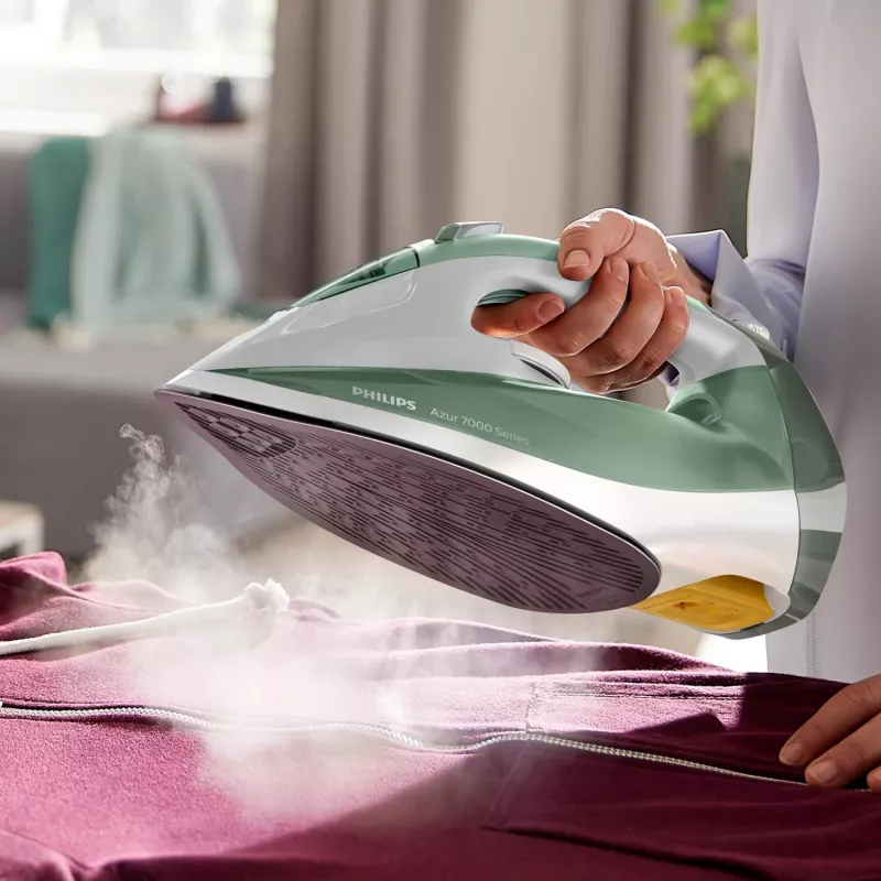 Philips 7000 serijos DST7012/70 garinis lygintuvas su SteamGlide Plus padu, 2600 W, žalias, pilkas