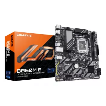 Micro-ATX pagrindinė plokštė GIGABYTE B860M E — LGA 1851, Intel Core Ultra, DDR5 iki 8800 MHz (O.C.), 2×PCIe 4.0 M.2, 1GbE