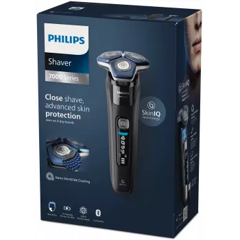 Elektrinis skustuvas Philips Series 7000 S7886/35 — 3 galvutės, šlapias ir sausas skutimas, ličio jonų baterija, 60 min veikimo laikas, juoda