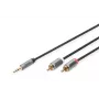 Garso adapterio laidas Digitus DB-510330-010-S 3,5 mm į RCA 1 m Juodas
