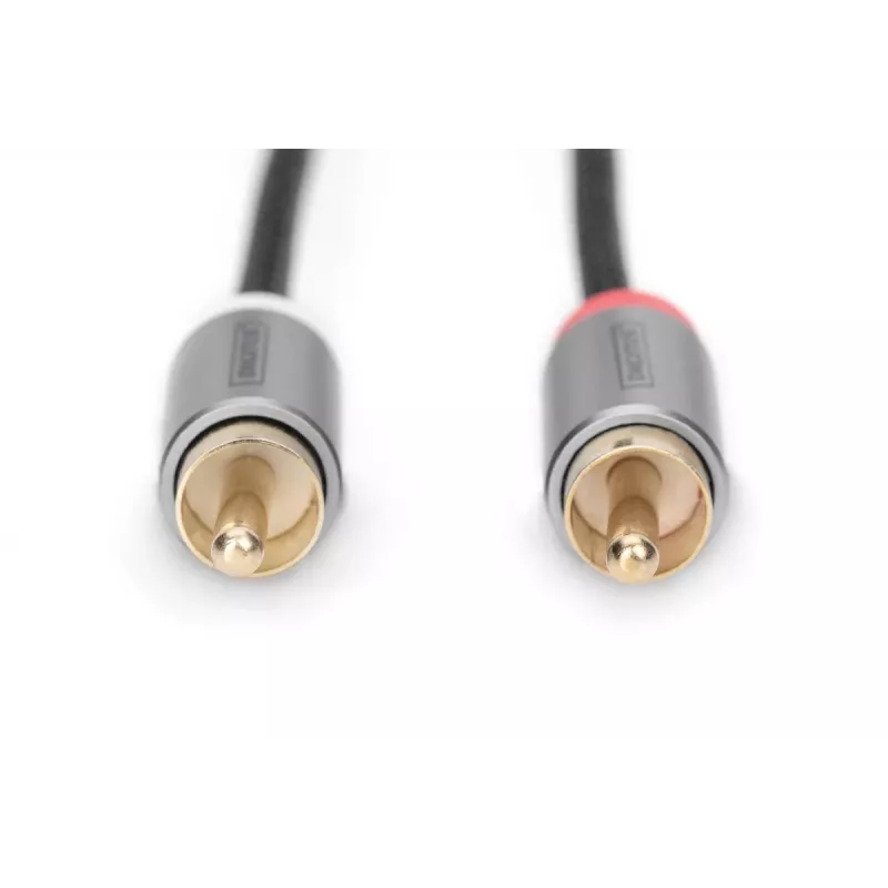 Garso adapterio laidas Digitus DB-510330-010-S 3,5 mm į RCA 1 m Juodas