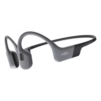 Ausinės Shokz OpenSwim Pro – atviros ausies kaulinio laidumo belaidės ausinės, IP68 atsparios vandeniui, Bluetooth 5.4, 32 GB, 9 h grojimo, pilkos