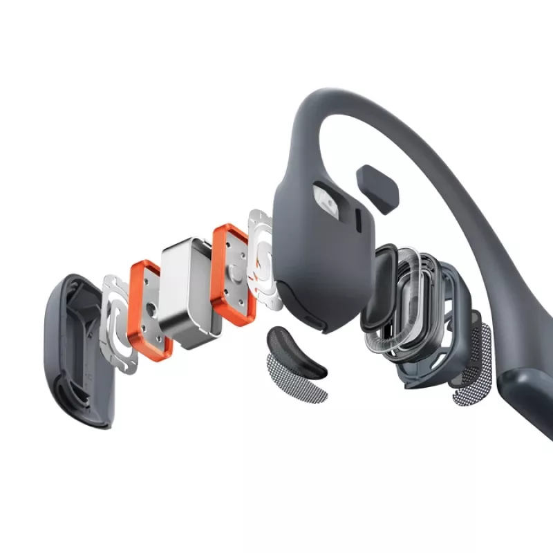 Ausinės Shokz OpenRun Pro 2 belaidės sportinės ausinės su kaulų laidumu, IP55, 12 h grojimo, Bluetooth 5.3, 150 mAh, juodos