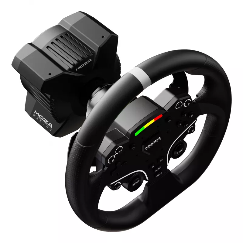 Moza Racing R3 Vairavimo ratas ir pedalai PC, Vairas + Pedalai, PC, Krypties mygtukai, Meniu mygtukas, Režimo mygtukas, Pauzės/Nustatymų mygtukas, Pradžios mygtukas, Skaitmeninis, Neribotas, Tiesioginė pavara