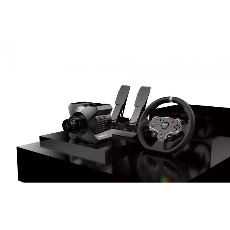 Moza Racing R3 Vairavimo ratas ir pedalai PC, Vairas + Pedalai, PC, Krypties mygtukai, Meniu mygtukas, Režimo mygtukas, Pauzės/Nustatymų mygtukas, Pradžios mygtukas, Skaitmeninis, Neribotas, Tiesioginė pavara