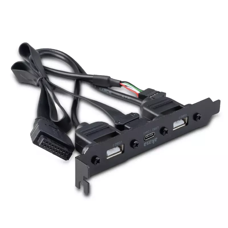 Vidinis adapterio kabelis Akasa AK-CBUB53-40BK USB 3.1 Gen 1 Dual USB 2.0 Type-A