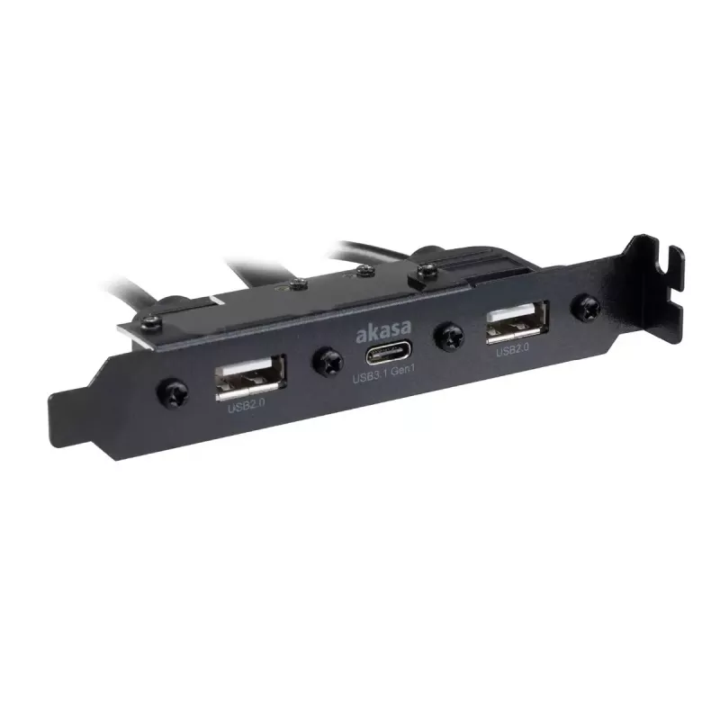 Vidinis adapterio kabelis Akasa AK-CBUB53-40BK USB 3.1 Gen 1 Dual USB 2.0 Type-A