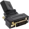 InLine HDMI į DVI adapteris HDMI lizdas / DVI kištukas lankstus auksuotas 4K2K