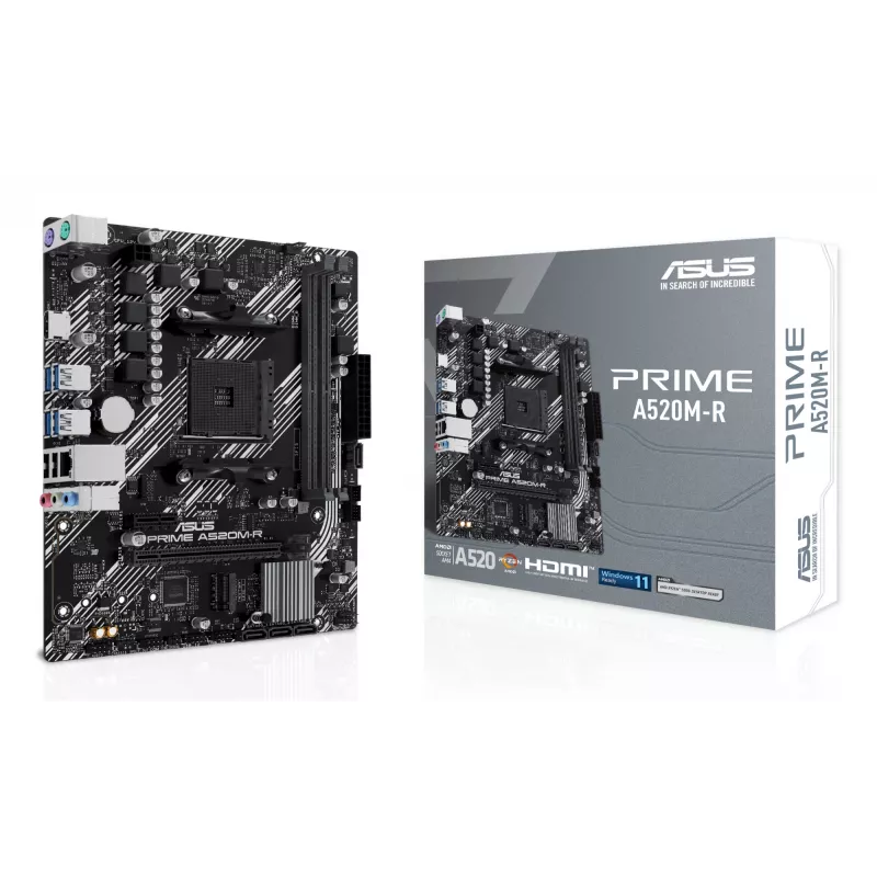 Motininė plokštė ASUS PRIME A520M-R, AMD A520, Socket AM4, micro ATX