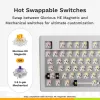 Mechaninė pilno dydžio (100%) laidinė klaviatūra GLORIOUS GMMK 3 HE – balta, USB, QWERTY, RGB