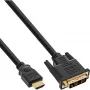 InLine HDMI į DVI laidas, kištukas / kištukas 18+1, paauksuotas, 1,5 m