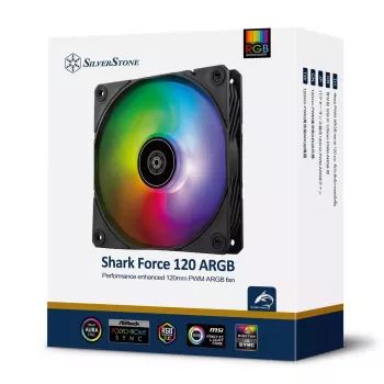 Ventiliatorius SilverStone Shark Force 120 ARGB 2500 RPM 4.66 mmH2O