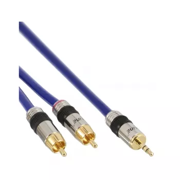 InLine garso laidas Premium 2x RCA kištukas / 3,5 mm kištukas, auksuotas, 2 m