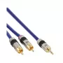 InLine garso laidas Premium 2x RCA kištukas / 3,5 mm kištukas, auksuotas, 2 m