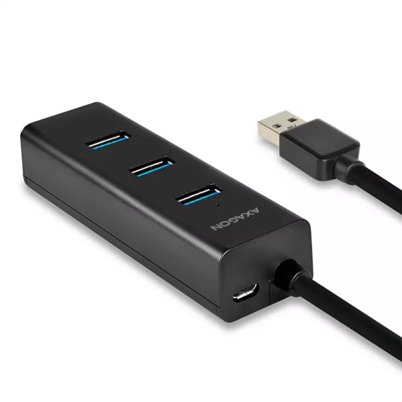 USB 3.0 šakotuvas Axagon HUE-S2BP 4x USB 3.0 su 1,2 m kabeliu ir maitinimo adapteriu