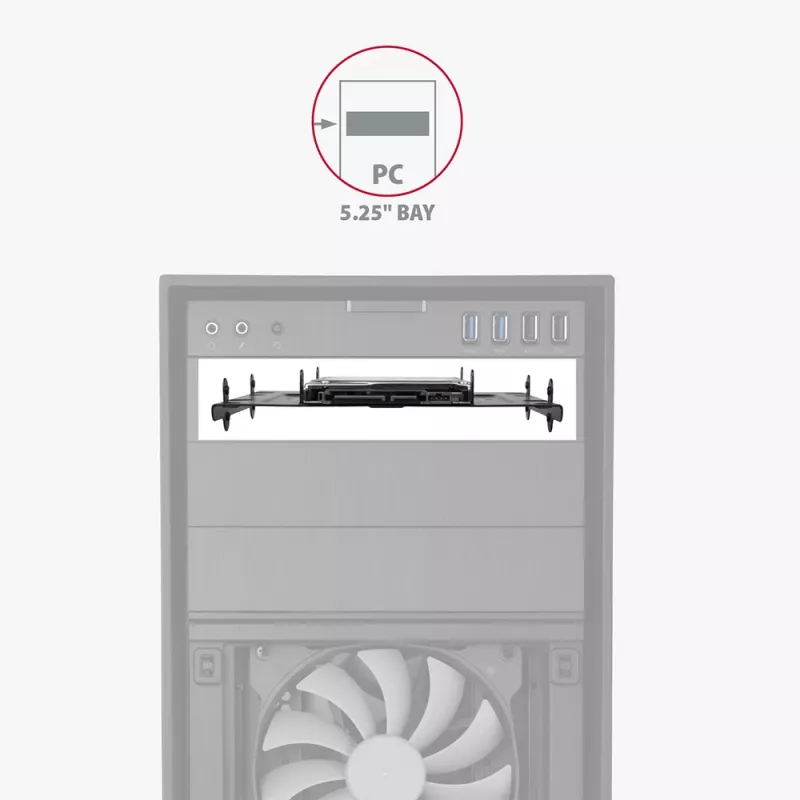 AXAGON RHD-435 metalinis rėmelis 4x 2,5 colio arba 2x 2,5 colio + 1x 3,5 colio HDD/SSD į 5,25 colio lizdą