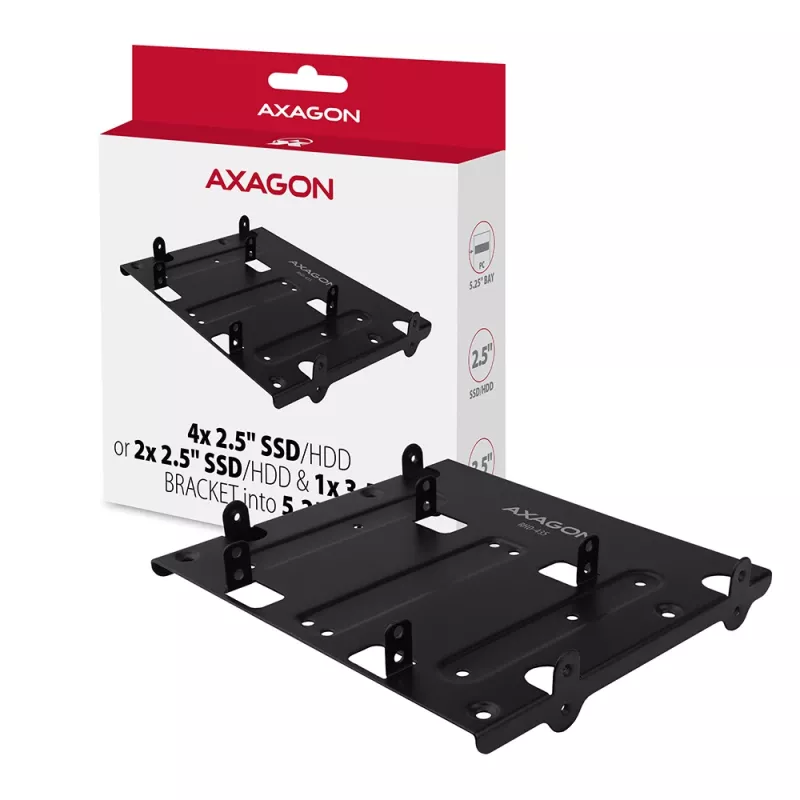 AXAGON RHD-435 metalinis rėmelis 4x 2,5 colio arba 2x 2,5 colio + 1x 3,5 colio HDD/SSD į 5,25 colio lizdą